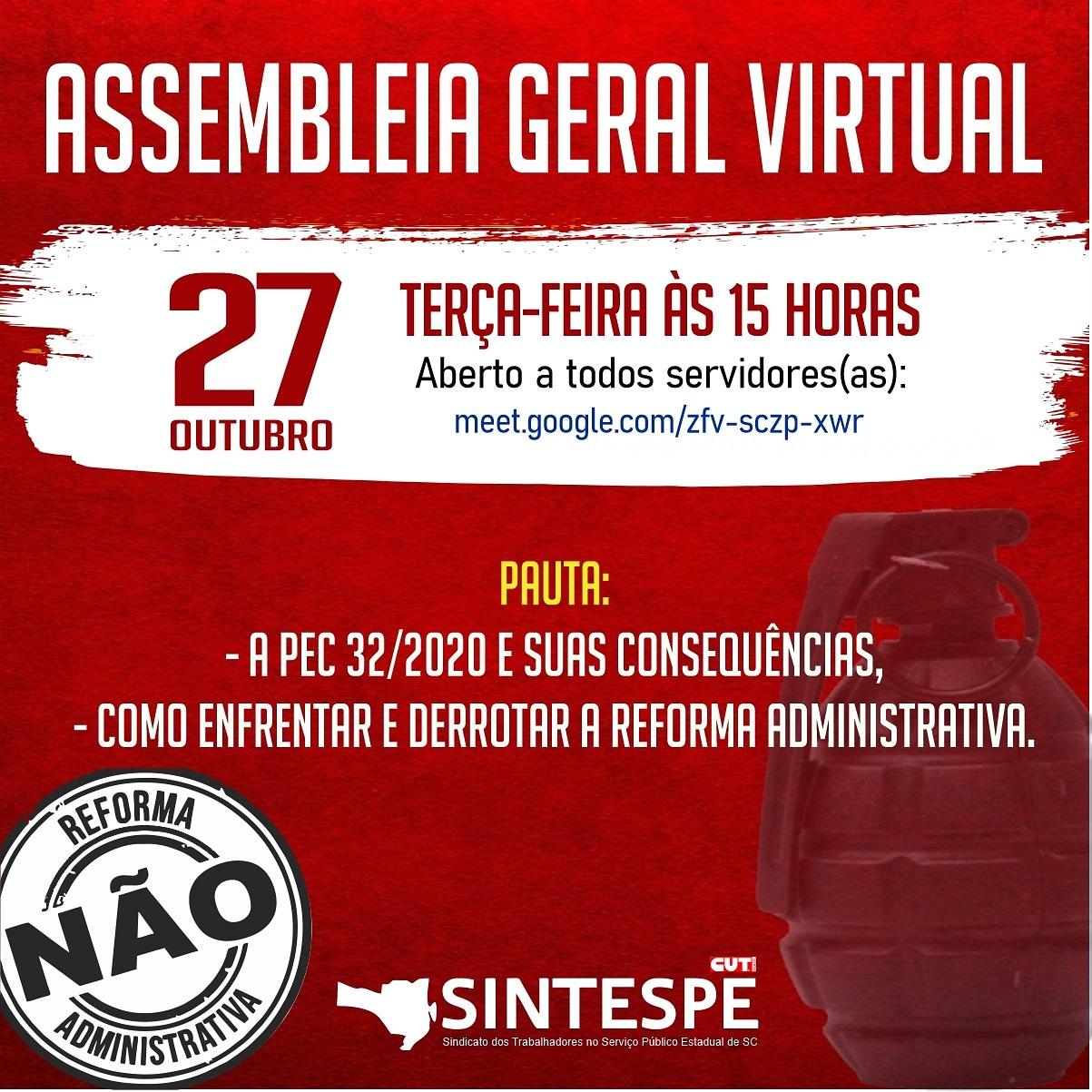 Dia Assembleia Geral Virtual Do Sintespe Sintespe