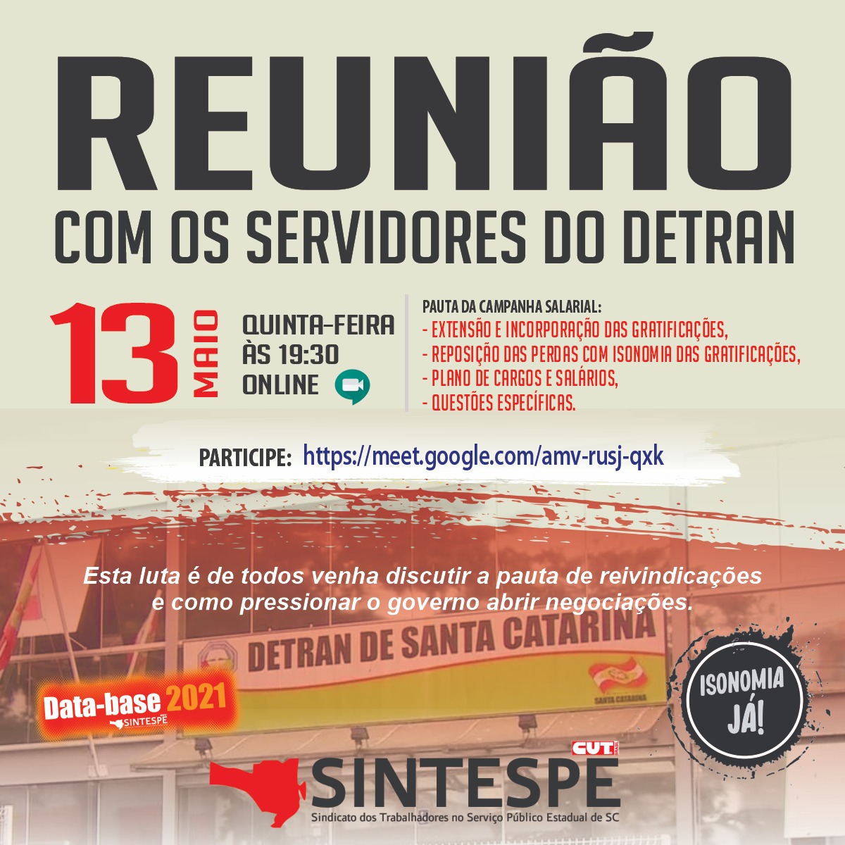 REUNIÃO COM OS SERVIDORES DO DETRAN/SC
