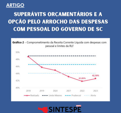 Artigo mostra que Jorginho Mello opta pelo arrocho com serviço público mesmo com superávit no orçamento