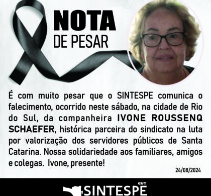 Nota de pesar: IVONE ROUSSENQ SCHAEFER