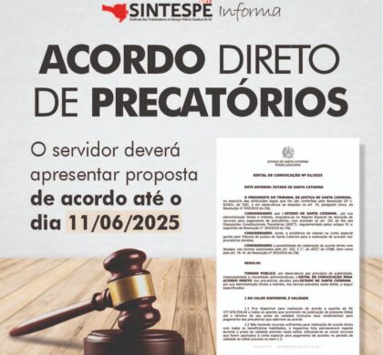 Aberto prazo para acordos diretos referentes a precatórios devidos pelo Estado