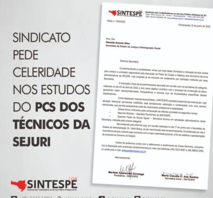 SEJURI: SINTESPE pede celeridade na conclusão do PCS para técnicos