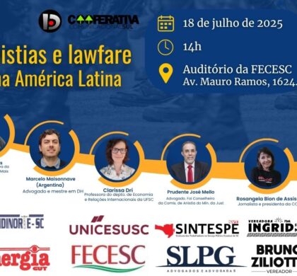 Seminário dia 18 vai debater golpes, anistia e lawfare no Brasil e na América Latina